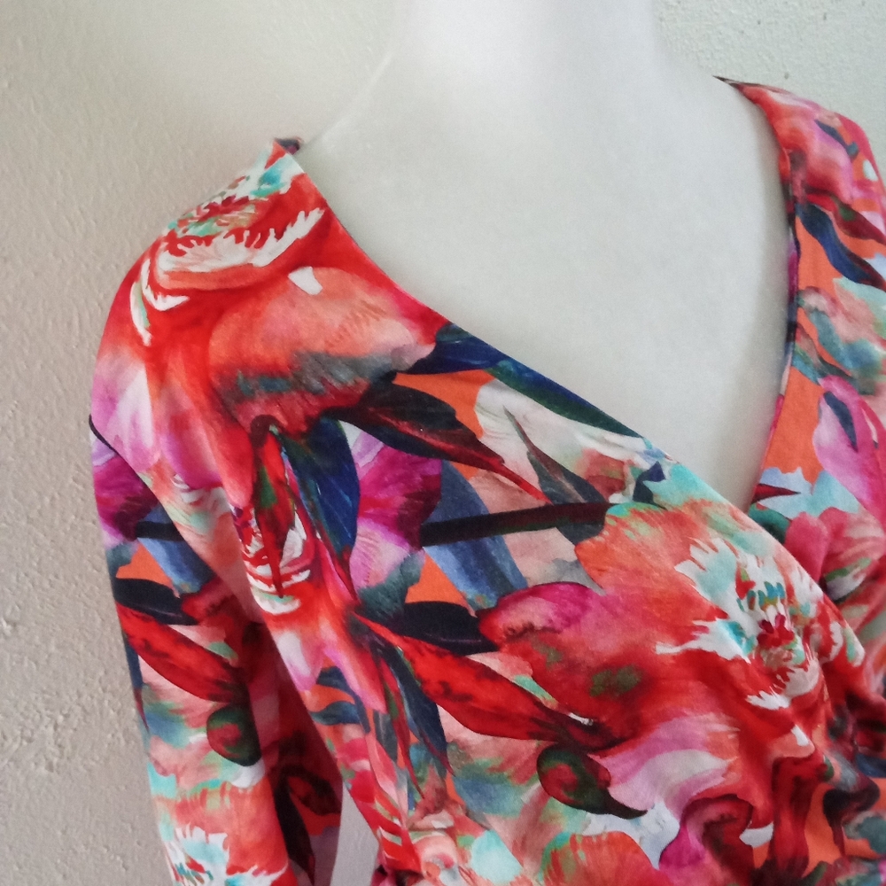 Soft Surroundings Le Jardin Faux Wrap Maxi Dress | L - Picture 4 of 8